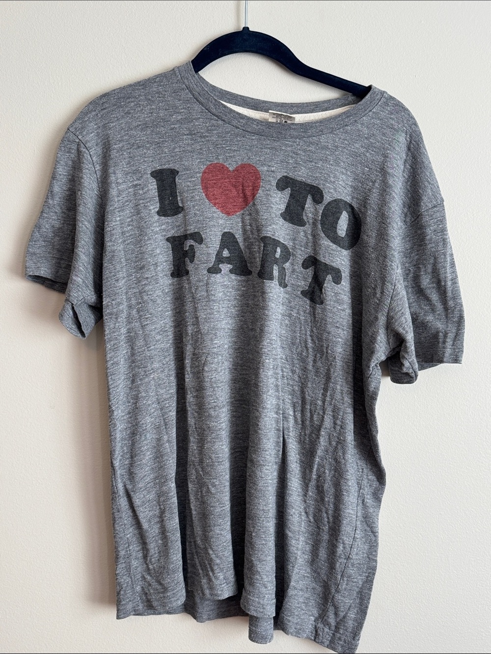 Homage I love to fart gray t shirt large made in the USA comfy unisex top